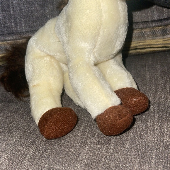 TY Marshall Beanie Baby NWT cream color with black mane DOB: 2-26-2004 - Picture 7 of 12